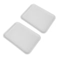 thumbnail image 2 of Suodoka 2pcs Rectangular Plastic Serving Tray Thickened Slip-Resistant Fast Food Tray for Dining Hall & Restaurant, White, 2 of 9