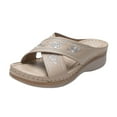 thumbnail image 4 of VerPetridure Women's Wedge Heel Slippers Outer Wear Embroidered Large Size Comfortable Beach Sandals, 4 of 7