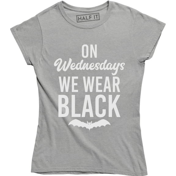 On Wednesdays We Wear Black Bat Graphic Design Women's T-Shirt