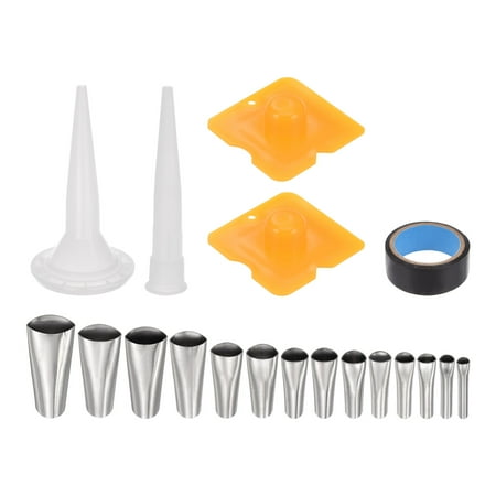 

Uxcell Silicone Caulking Tool Set (19 Packs) Sealant Finishing Nozzle Tool for Kitchen Bathroom Window