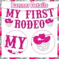 thumbnail image 6 of Space Cowgirl 1st Birthday Decorations, Western Disco First Rodeo Birthday Party Decorations, Rose Red Silver My First Rodeo Glitter Paper Banner Cake Toppers, Let’s Go Girls First Birthday Supplies, 6 of 7