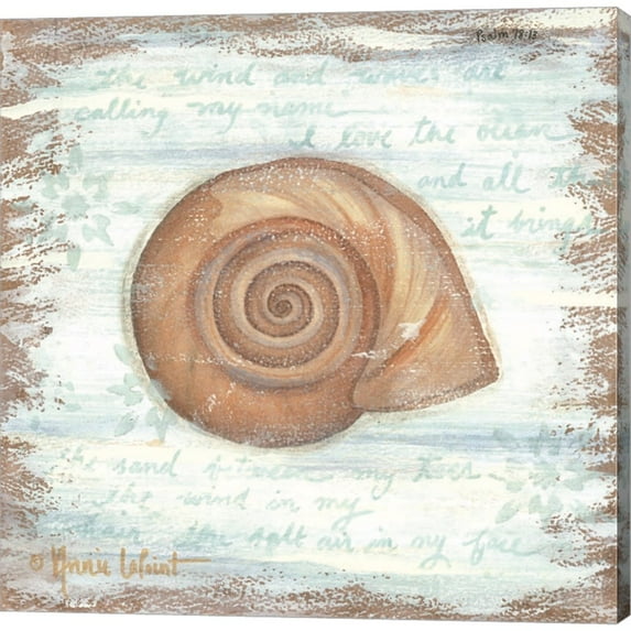 Ocean Snail by Annie Lapoint, Canvas Wall Art, 12W x 12H