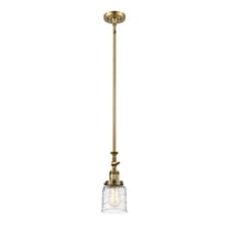 206-BB-G513-Innovations Lighting-Bell - 1 Light Stem Hung Tiltable Mini Pendant In Industrial Style-14 Inches Tall and 5 Inches Wide-Brushed Brass
