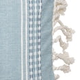 thumbnail image 3 of Foreside Home & Garden Blue Woven 14 x 22 inch Decorative Cotton Throw Pillow Cover with Insert and Hand Tied Tassels, 3 of 6
