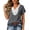 Dark Gray, variant on Womens Relaxed Fit Crinkle Gauze Blouse - Embroidered Split V-Neck Lace Top, Boho Casual Short Sleeve Dark Gray,Size XL
