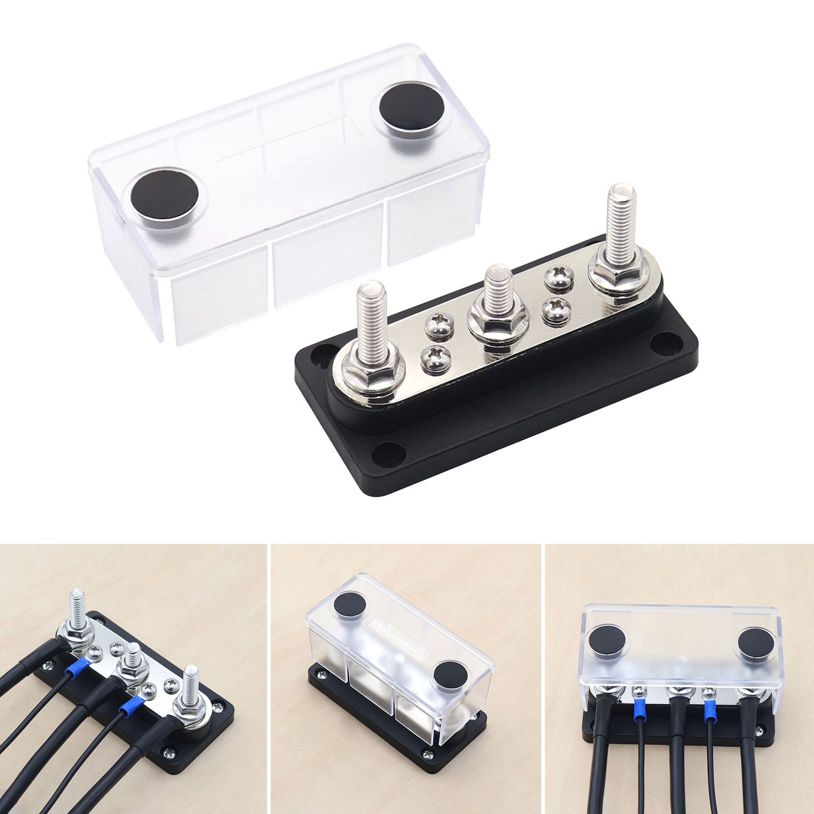 Car Terminal Block Bus 48V 150A Terminal Block Power Distribution Block M8 Termianl Bus for Automobile
