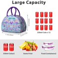 thumbnail image 4 of Insulated Lunch Bag Women, Reusable Purple Blue Green Shells Scales Tote Lunch Box, Leakproof Cooler Lunch Bags for Work Office Travel Picnic, 4 of 4