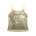 thumbnail image 3 of Rswnyirn Kids Girls Sparkly Sequins Tank Top Jazz Hip Hop Camisole Shirt Dancewear Gold 10, 3 of 5