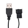 thumbnail image 1 of BQLZR 30cm Plastic USB to 3 PIN Adaptor Connector Cable for PC Fan Black, 1 of 5