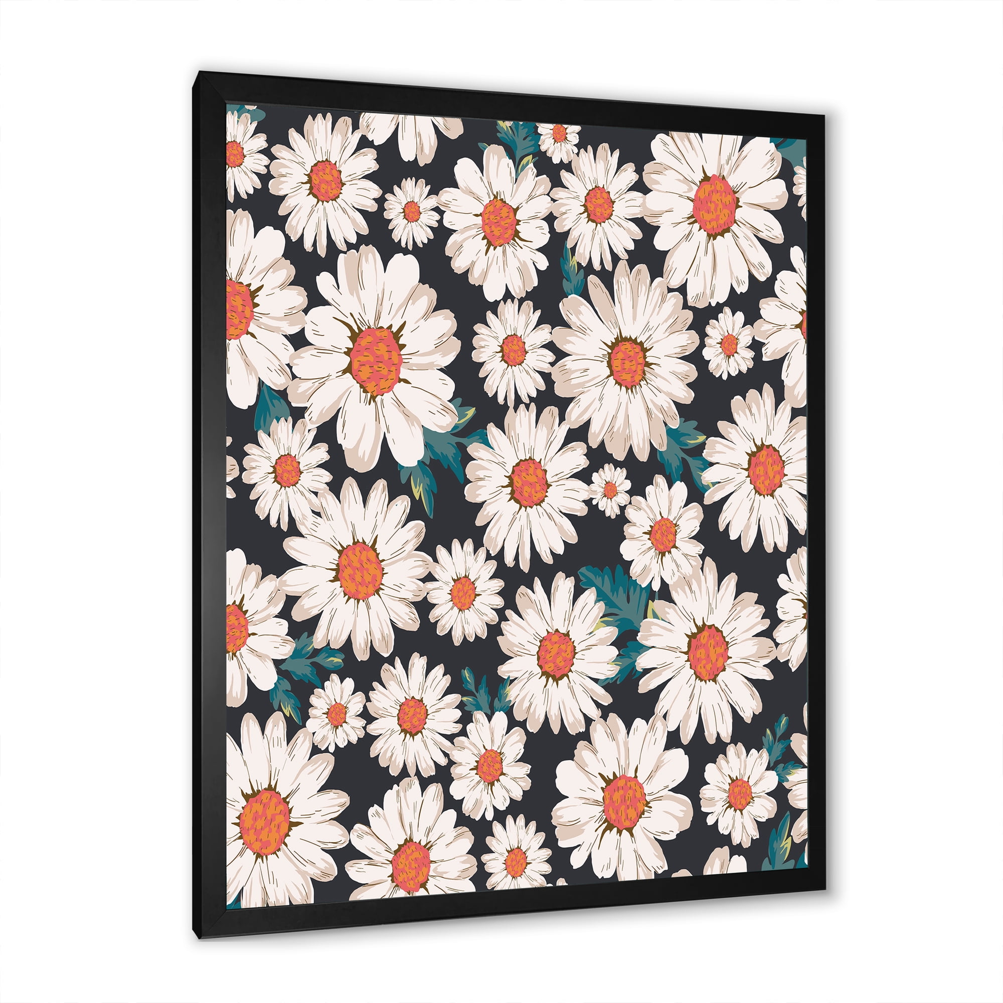 Designart 'Prolific of White Daisy Flowers' Traditional Framed Art Print