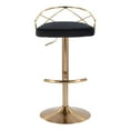 thumbnail image 3 of LumiSource Gold Metal, Black Velvet Charlotte Glam Adjustable Barstool - Set of 2, 3 of 7
