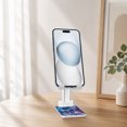 thumbnail image 5 of WIRESTER White Foldable Phone Stand for Desk, Adjustable Portable Cell Phone Holder for iPhone 17, 16, 15, 14 and Android Smartphones - Mosaic Mermaid Scale, 5 of 6