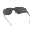 thumbnail image 4 of Rimless Wrap Around Shield Star Shimmer Sparkle Jewel Diva Sunglasses Grey - Silver Mirror, 4 of 4