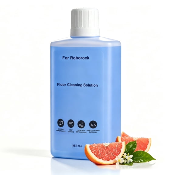 Floor Cleaning Solution for Roborock Robot Vacuum & Wet Dry Vacuum, Residue-Free Deep Clean for Hard Floors, 1L (33.81 Fl Oz), Pomelo Citrus Scent