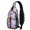 Purple Halloween Pattern, variant on Purple Halloween Pumpkins with Boo Sling Backpack, Cycling Sling Bag with Earphone Port, Breathable Padded Back Gift Ideas for Holiday Birthday Gifts