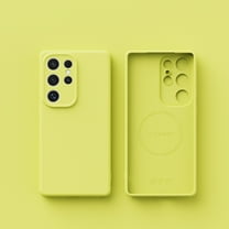 Slim Fit Designed for Samsung Galaxy S25 Ultra Case, Luxury Ultra Thin and Slim Drop Protection Secure Grip Coated Non Slip Matte Surface Hard PC Compatible with Magsafe for S25 Ultra, Pearyellow