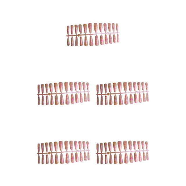 24 piezas de uñas artificiales Qarigey en forma de T extralargas degradado para mujeres y niñas