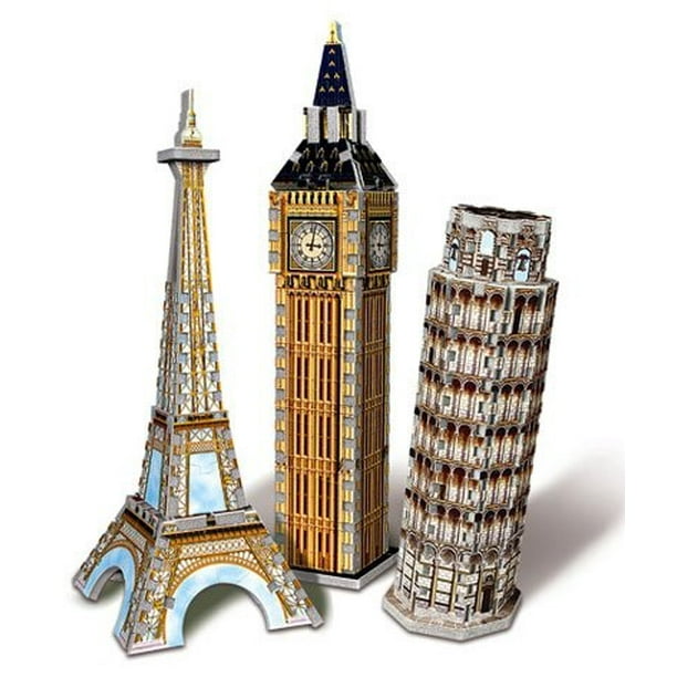 European Landmarks TriPack, 159 Piece 3D Jigsaw Puzzle Made by Wrebbit