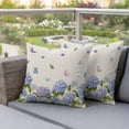 thumbnail image 5 of Outdoor Pillow Covers Vintage Farmhouses Purple Flowers Waterproof Pillow Cases 24x24 Set of 2, Butterfly on Linen Throw Pillow Cover Pillowcase for Patio Balcony Couch Garden, 5 of 9