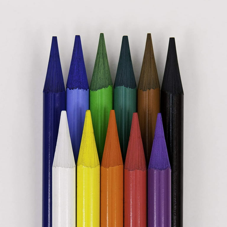 6pce - Mixed Colour Woodless Pastel Pencils 5pce + 1pce Black Pastel Pencil