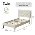 thumbnail image 7 of 4 EVER WINNER Twin Size Upholstered Platform Bed Frame with Headboard, Cream, 7 of 7