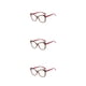 thumbnail image 3 of Qarigey Gafas de ojo de gato Estampado de leopardo Gafas de estilo vintage de gran tamaño Gafas de montura grande para Optical Street Snap Red Type1 NO1, 3 of 6
