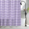 thumbnail image 2 of Shower Curtains for Bathroom-72"x72",Purple White Checkered Plaid Waterproof Bath Curtain Grommet Shower Curtain Set with Hooks, 2 of 9