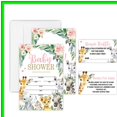 thumbnail image 2 of Greenery Floral Baby Shower Invitation Set with 25 Invites, Envelopes, Diaper Raffle Tickets, and Book Request Cards for Gender Reveal Celebrations, 2 of 5