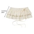 thumbnail image 7 of Vjnyvs Women Lace Mini Skirt Balletcore Short Flowy Layered Ruffle Skirts Y2k Elastic High Waist Butt Curtain for Women, 7 of 7