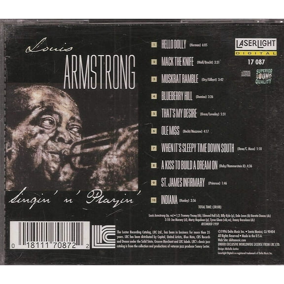 Singin & Playin Louis Armstrong Audio CD NEW