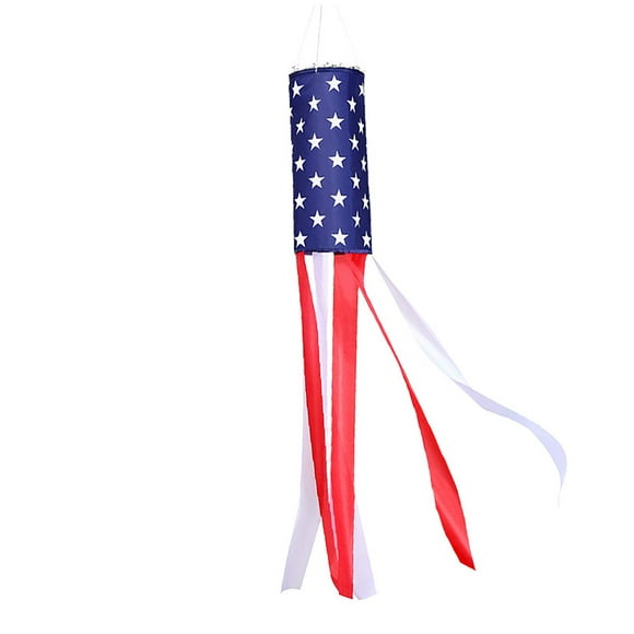 Bannière de Table Décorative Patriotique pour le 4 Juillet et les Célébrations Extérieures du Jour du Souvenir avec Design de Manche à Vent Brodé