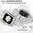 thumbnail image 3 of ANTHOUSE Compatible Apple Watch Band 38mm 40mm 41mm 42mm 44mm 45mm Series 8 7 6/SE 5 4 3 2 1, Diamond Case + Women Jewelry Bling Rhinestone Stainless Metal Strap Band for iWatch, 3 of 12