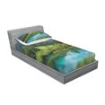 thumbnail image 3 of Landscape Bedding Set with Sheet & Covers, Photo of Zelenci Pond near Kranjska Gora in Slovenia Idyllic View Scenic Scenery, Printed Bedroom Decor 2 Shams, 4 Sizes, Green Aqua, by Ambesonne, 3 of 3