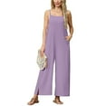 thumbnail image 2 of Otvok Womens Fashion Summer Solid Pocket Casual Sleeveless Suspender Jumpsuit, 2 of 6