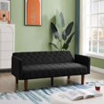 thumbnail image 3 of imerelez Convertible Double Folding Living Room Sofa Bed (Eucalyptus wood frame)Black, Linen,, 3 of 8