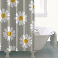thumbnail image 4 of Waterproof Daisy Seamless Pattern Shower Curtain 72x72 Inch Boho Style Polyester Unique Shower Curtain for Bathroom Hotel Home Decor with 12 Plastic Hooks, 4 of 5