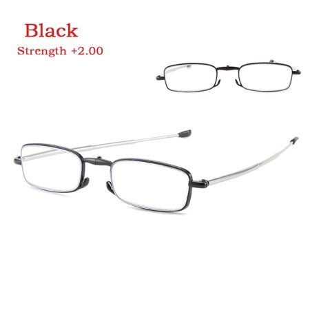 High-definition Metal Frame +1.00~+4.0 Diopter Ultra Light Resin Presbyopia Eyewear Eyeglasses Vision Care Reading Glasses BLACK STRENGTH 2.00