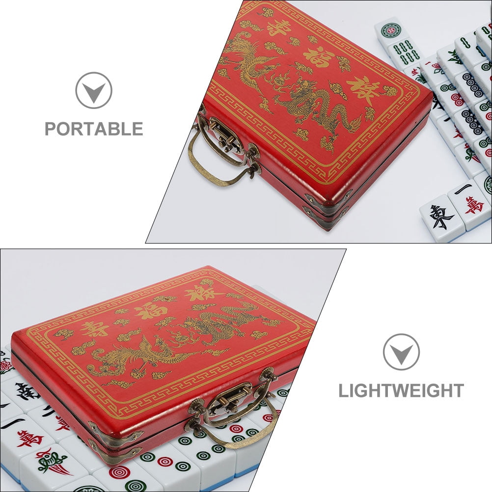Lidded Mahjong Storage Box Mahjong Set Storage Case Gift Wrapping Box for Mahjong