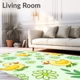 thumbnail image 2 of ODIKA 6'x9' Machine Washable Non-Slip Area Rug, Whimsical Duckling Parade Cartoon with Playful Watercolor Animals High Traffic Rug with Pad, Yellow, 722091, 2 of 8