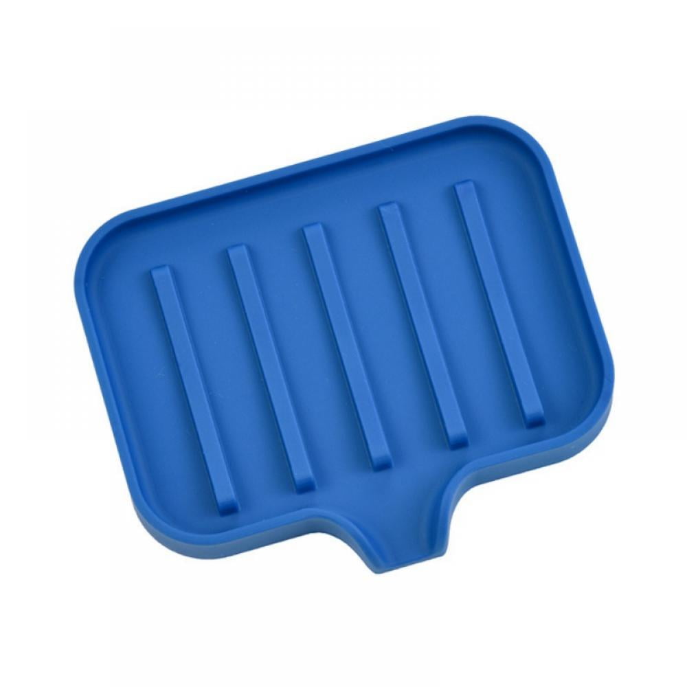 Simple Silicone Soap Box Drain Pad Tray Toilet Free Perforated Drainage