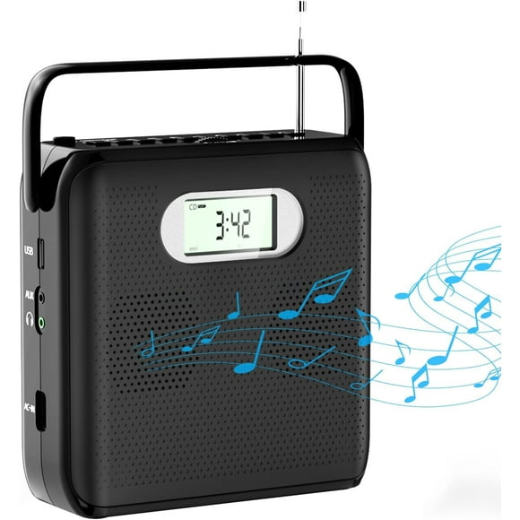 ELEPEX CD Player Portable Bluetooth CD Player with Speakers Boombox CD Walkman FM Radio CD Player for Home with LCD Display Handle Design Support USB AUX Playback Headphone Jack