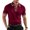 Wine #5, variant on Men's Vertical Ribbed Polo Shirt Short Sleeve Contrast Piping Trim Stretch Collared Golf Top Casual Business Summer Shirt, XL