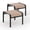 Khaki color, variant on 2PCS Outdoor Foot Stool with Textliene Fabric, Metal Frame, Stackable Oversized Foot Rest for Patio Garden Pool
