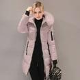 thumbnail image 7 of ZHOUCHANKIDS Women's Slim Fit Mid Length Winter Padded Jacket Down Alternative Insulated Plus Size Coat Pink M, 7 of 7
