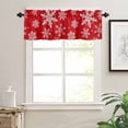thumbnail image 7 of Red and Kitchen Curtains and Valances Set, White Snowflake Winter Christmas Rod Pocket Window Valance 18 Inch Window Curtain Panels for Living Room Bedroom Laundry, 27.5x24in, 3 Pieces, 7 of 7