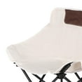 thumbnail image 2 of Colaxi Folding Camping Chair Beach Chair Nonslip Collapsible Outdoor Moon Chair Folding Chair for Travel Fishing BBQ Backyard Hiking Beige White, 2 of 9