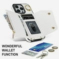 thumbnail image 5 of Compatible with iPhone 15 Wallet Case with Card Holder Crossbody Neck Strap Lanyard Wrist Strap Purse for Women PU Leather Flip Case with Credit Card Kickstand Stand Case White, 5 of 15