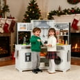 thumbnail image 2 of TLSUNNY Kids Corner Play Kitchen, Pretend Kitchen Playset w/ Realistic Lights & Sounds, Washer, Water Dispenser,Cutting Board, Wooden Pretend Play Gift for Boys Girls 3+, 2 of 8