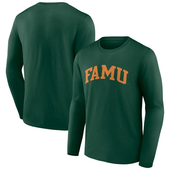 Men's Green Florida A&M Rattlers Basic Arch Long Sleeve T-Shirt