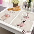 thumbnail image 4 of Mantel Individual rosa para decoración de árbol de Navidad, bonito posavasos Kawaii, taza de café, estera de lino para el hogar, decoración de vacaciones de Navidad, 42x32cm, 2023, 4 of 4
